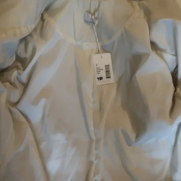 NWD Womens Ecru Chalk White Leather Blazer Jacket 2 * - Picture 9 of 13